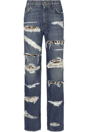 Dolce & Gabbana Jeans med lige pasform og slitageeffekt