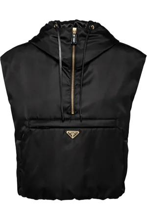 Prada Re-Nylon vest med hætte og trekantet logo
