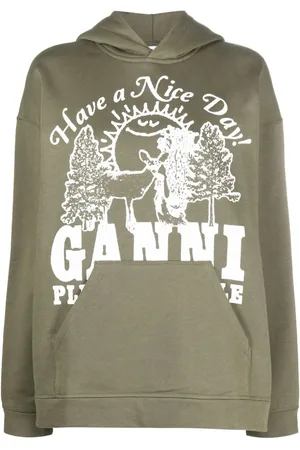 Ganni Hættetrøje med logotryk
