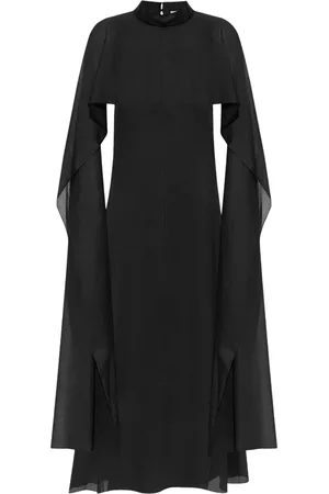 Jil Sander Midi kjole med udsmykket kappe