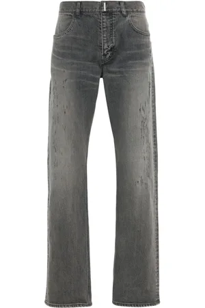 Givenchy Jeans med slitageeffekt, logoplade og lige ben