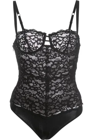FLEUR DU MAL Charlotte balconette-bodysuit med blonde