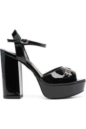 Philipp Plein 100mm sandaler med plateausål og logoplade