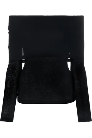 Burberry Ribstrikket top med off-shoulder-snit