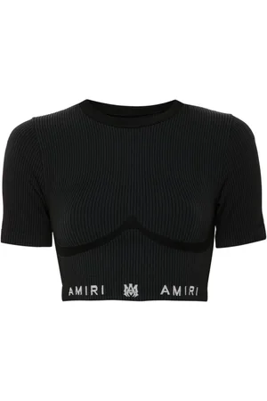 AMIRI Cropped ribstrikket top
