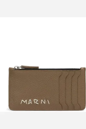 Marni Kortholder i læder med broderet logo