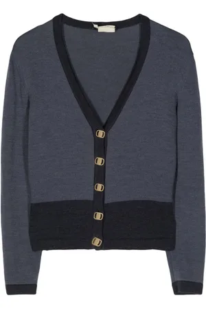 Salvatore Ferragamo Uldcardigan med V-hals og indgraverede logoknapper
