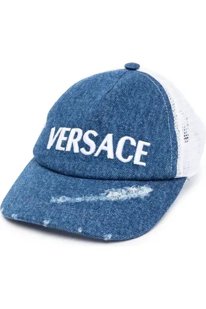 VERSACE Baseballkasket i denim med slitageeffekt