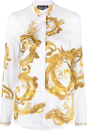 VERSACE T-shirt med kæde Couture-tryk