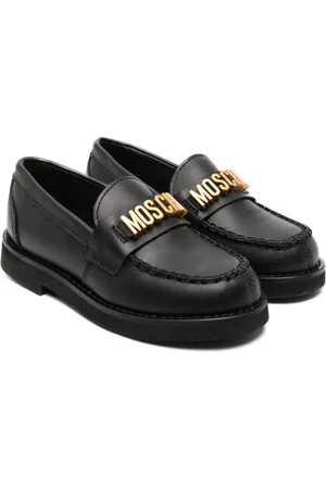 Moschino Mokkasiner i læder med logoplade