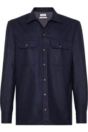 Brunello Cucinelli Langærmet overskjorte i flannel