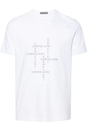 corneliani T-shirt i strækbar jersey med rund hals