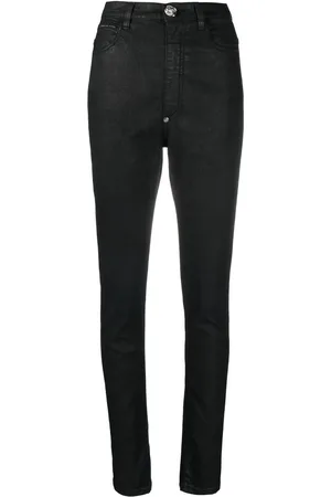 Philipp Plein Denim-leggings med høj talje