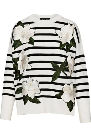 Oscar de la Renta Gardenia trøje med striber