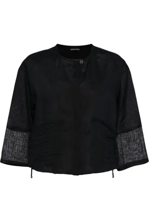 Emporio Armani Bluse med paneler i linen