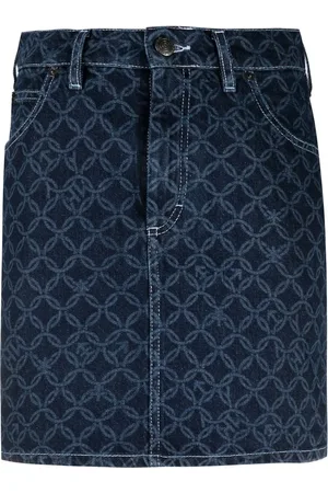 Charles Jeffrey Loverboy Denimkjole med svaj i jacquard-mønster