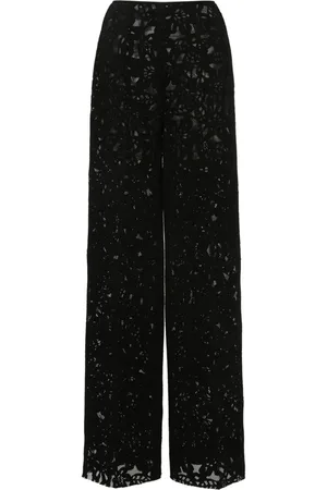 Atu Body Couture Bukser med lige ben og blomster-mesh