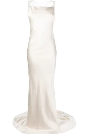Maison Margiela Kjole i satin med fishtail-design