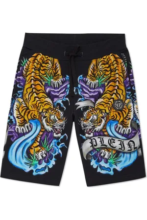 Philipp Plein Shorts med tattoo-tryk og snoretræk