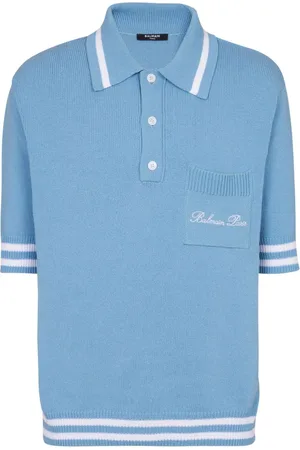 Balmain Polo i strik med broderet logo