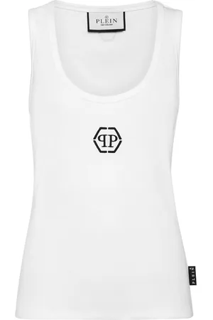 Philipp Plein Ribbet tanktop med broderet logo