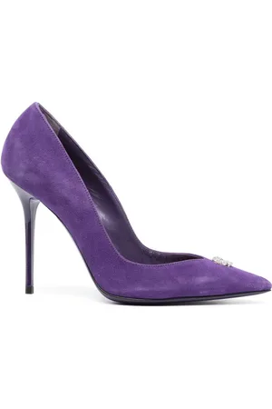 Philipp Plein 95mm Decollete pumps i ruskind med hæl