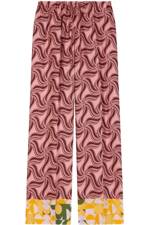 DRIES VAN NOTEN Strikkede bukser med svirvel-tryk