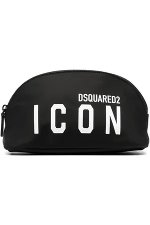 Dsquared2 Makeuptaske med læderdetalje og logo