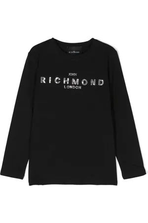 John Richmond T-shirt med paillet-logodetalje