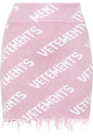 Vetements Kort nederdel i lurex med logo-intarsias