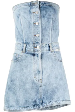 KIMHEKIM Kort kjole i denim med syreeffekt