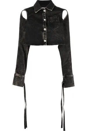ANDREADAMO Cropped denimjakke med cut out-detalje