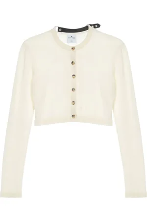 Courrèges Cropped finstrikket cardigan