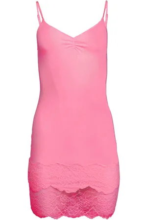 FLEUR DU MAL Mellemlang slip-kjole med blondedetalje