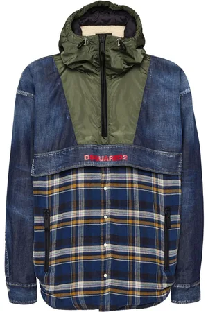 Dsquared2 Denimskjorte med ternede paneler