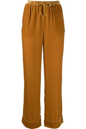 ASCENO Aurelia velourbukser med lige ben