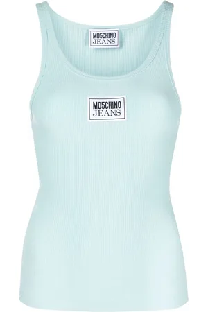 Moschino Ribbet tanktop med logomærke