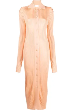 Jil Sander Ribstrikket midi-kjole