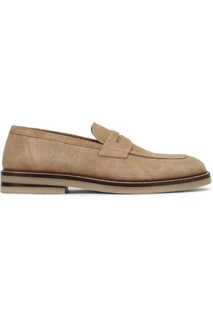 Brunello Cucinelli Ruskinds-loafers med penny-slot-detalje