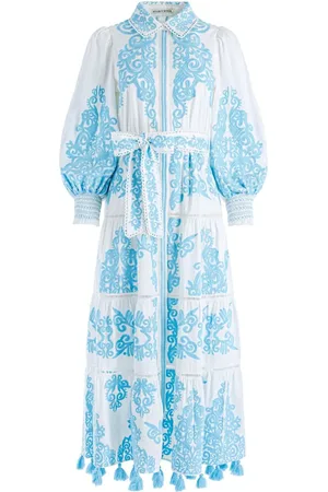 ALICE+OLIVIA Shira skjortekjole med blomsterbroderi