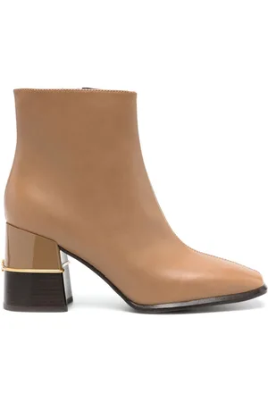 Tory Burch Double T 75 mm ankelstøvler i læder
