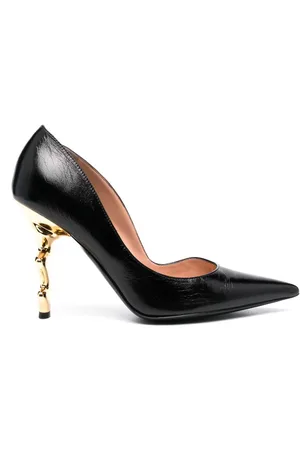 Moschino 105mm læderpumps med skulptureret hæl