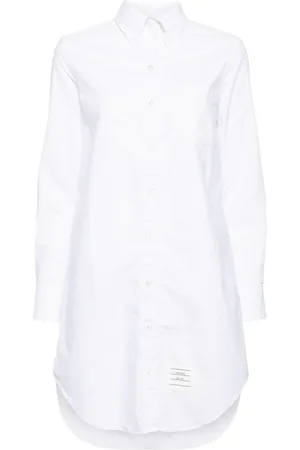 Thom Browne Skjortekjole i poplin med logomærke