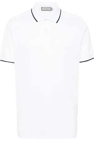 CANALI Polo med kontrastkant