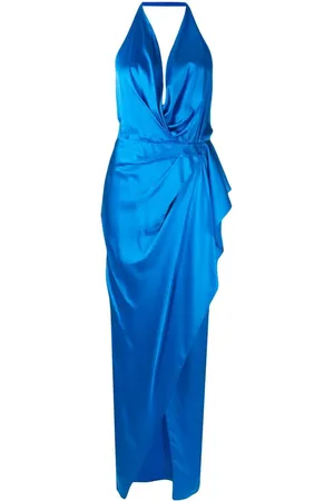 Michelle Mason Satin kjole med halterneck