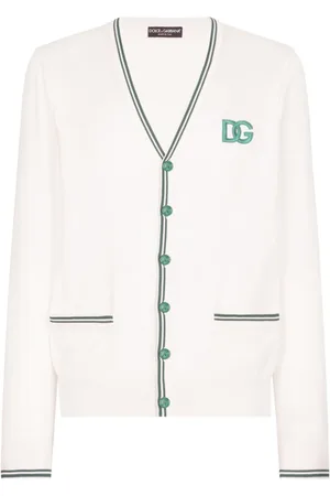Dolce & Gabbana Cardigan i silke med broderet logo