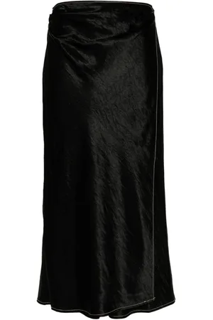 Acne Studios Midi slå-om-nederdel i satin