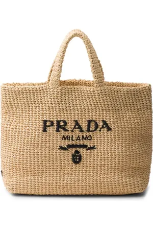 Prada Hæklet tote med broderet logo