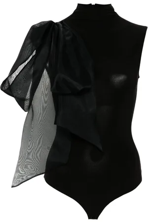 Atu Body Couture Draperet bodysuit med V-hals