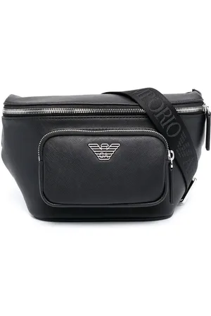 Emporio Armani Lædertaske med logoplade